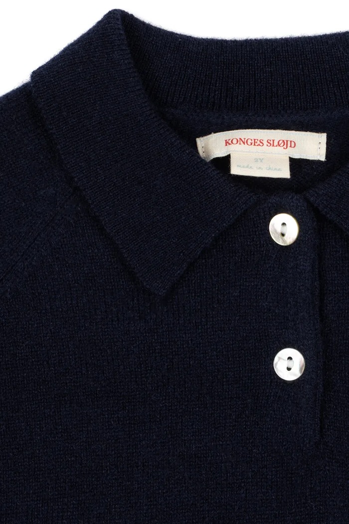 Pulover za djecu od vune BASI POLO Konges Sløjd mornarsko plava KS105886.9BY2