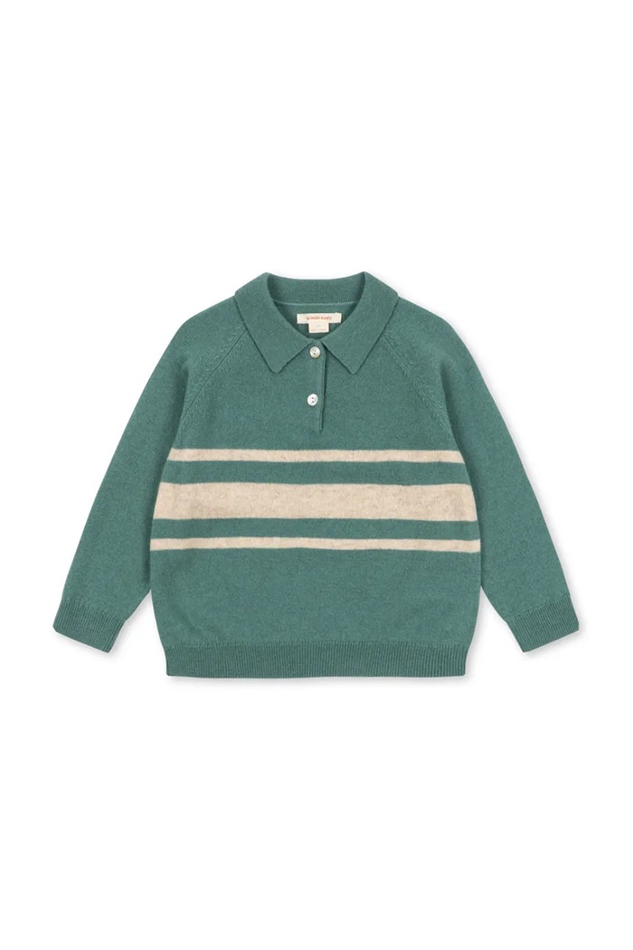 Konges Sløjd Sweter dziecięcy wełniany BASI POLO KS105886.9BY2 zielony AW26