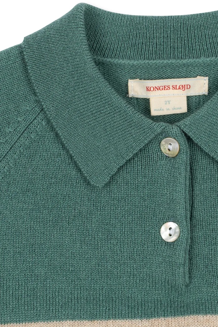 Sweter dziecięcy wełniany BASI POLO Konges Sløjd zielony KS105886.9BY2