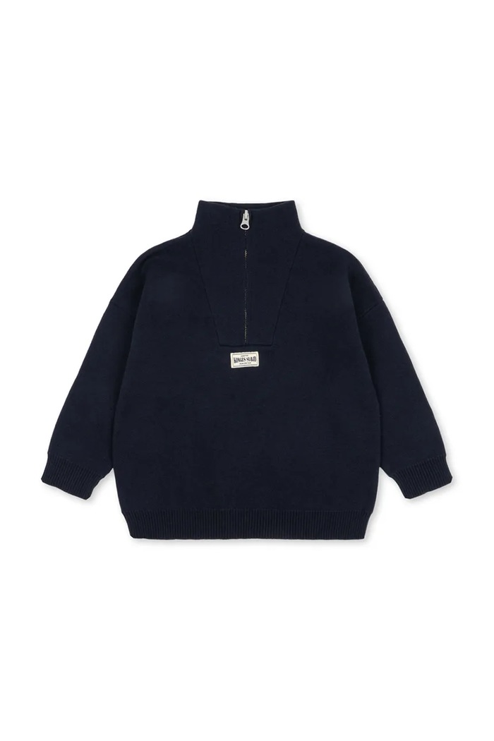 Konges Sløjd ημιζιβάγκο παιδικό βαμβακερό MANO HALF ZIP KS106145.9BY2 σκούρο μπλε AW26