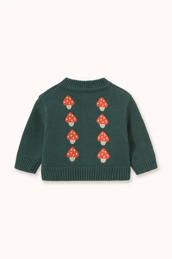 Tinycottons kardigan dětský bavlněný MINI MUSHROOMS BABY CARDIGAN AW26.103 zelená AW26