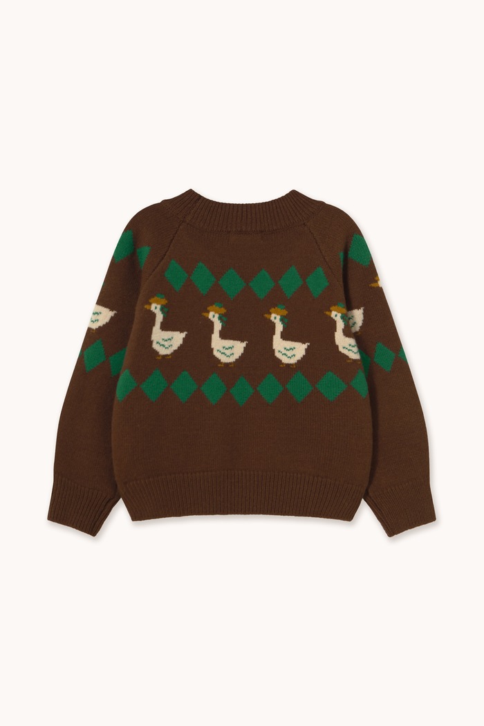 Chłopiec Tinycottons Sweter dziecięcy wełniany GREEN GEESE SWEATER AW26.145 brązowy