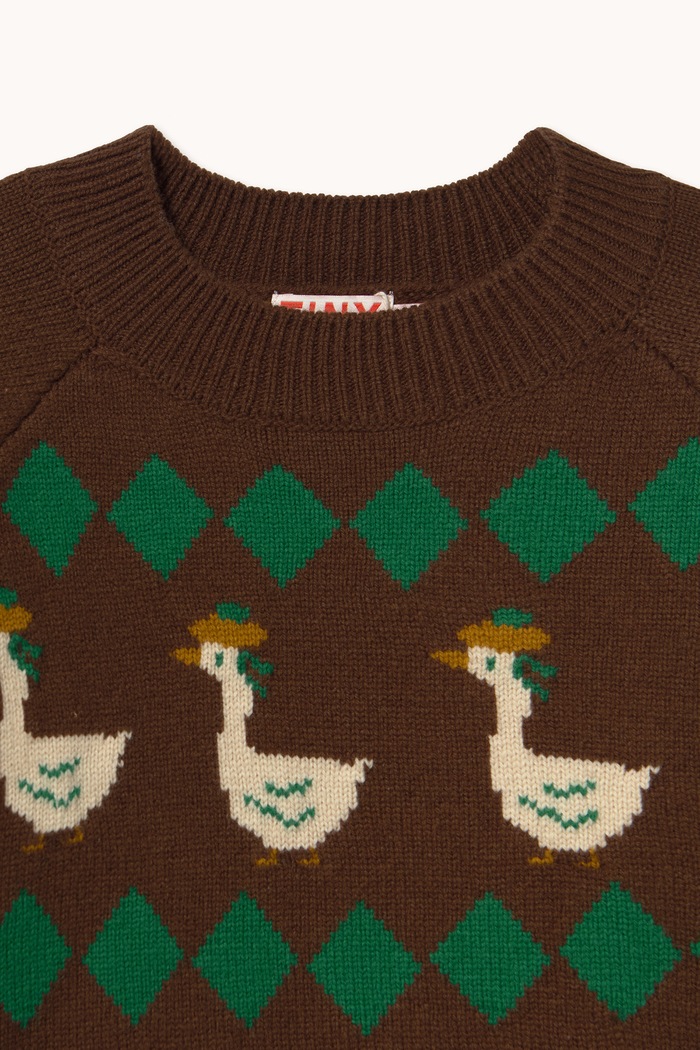 Sweter dziecięcy wełniany GREEN GEESE SWEATER Tinycottons AW26.145 brązowy