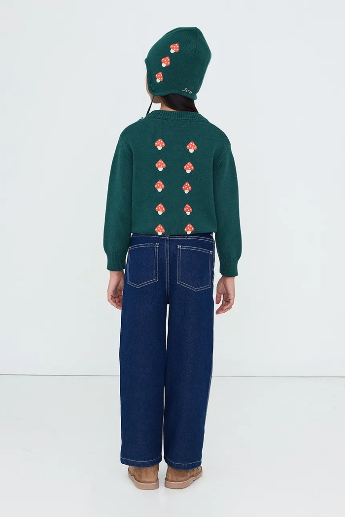 Tinycottons svetr dětský bavlněný MINI MUSHROOMS SWEATER AW26.101 zelená