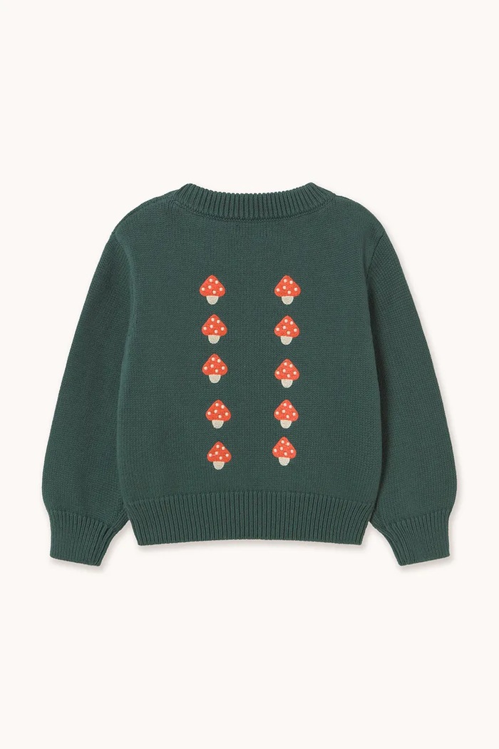 CHLAPEC Tinycottons svetr dětský bavlněný MINI MUSHROOMS SWEATER AW26.101 zelená