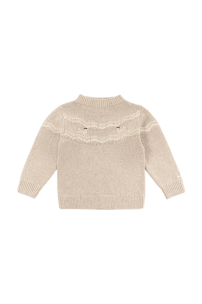 Donsje Sweter dziecięcy z wełny merino Yohana Merino Wool Sweater Arctic Hares beżowy 4129301