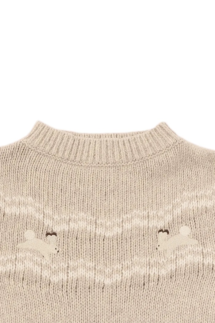 Chłopiec Donsje Sweter dziecięcy z wełny merino Yohana Merino Wool Sweater Arctic Hares 4129301 beżowy