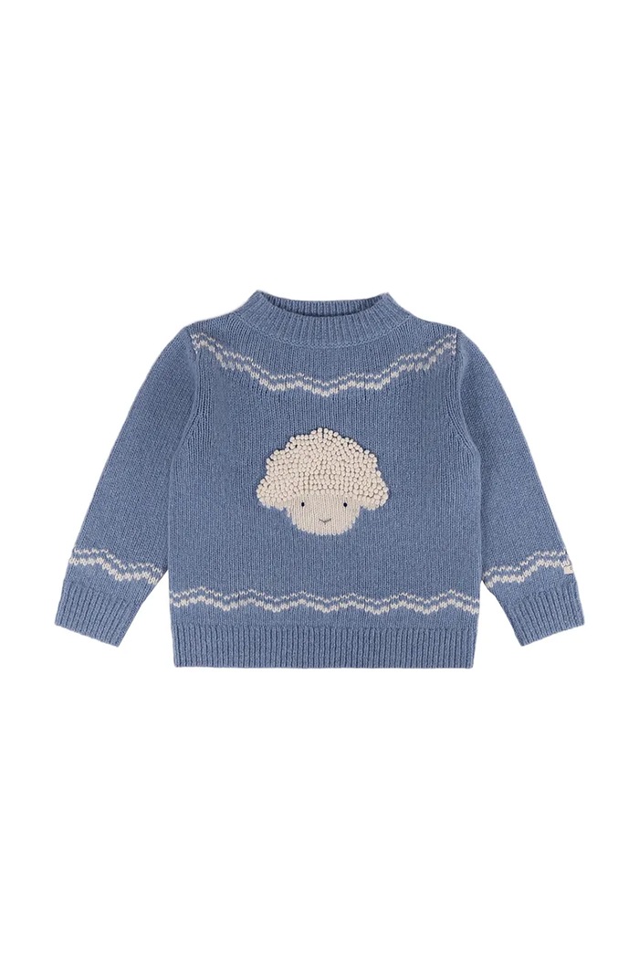 Donsje Пуловер за бебе от мериносова вълна Selwyn Merino Wool Sweater Lammy 4128601 син AW26