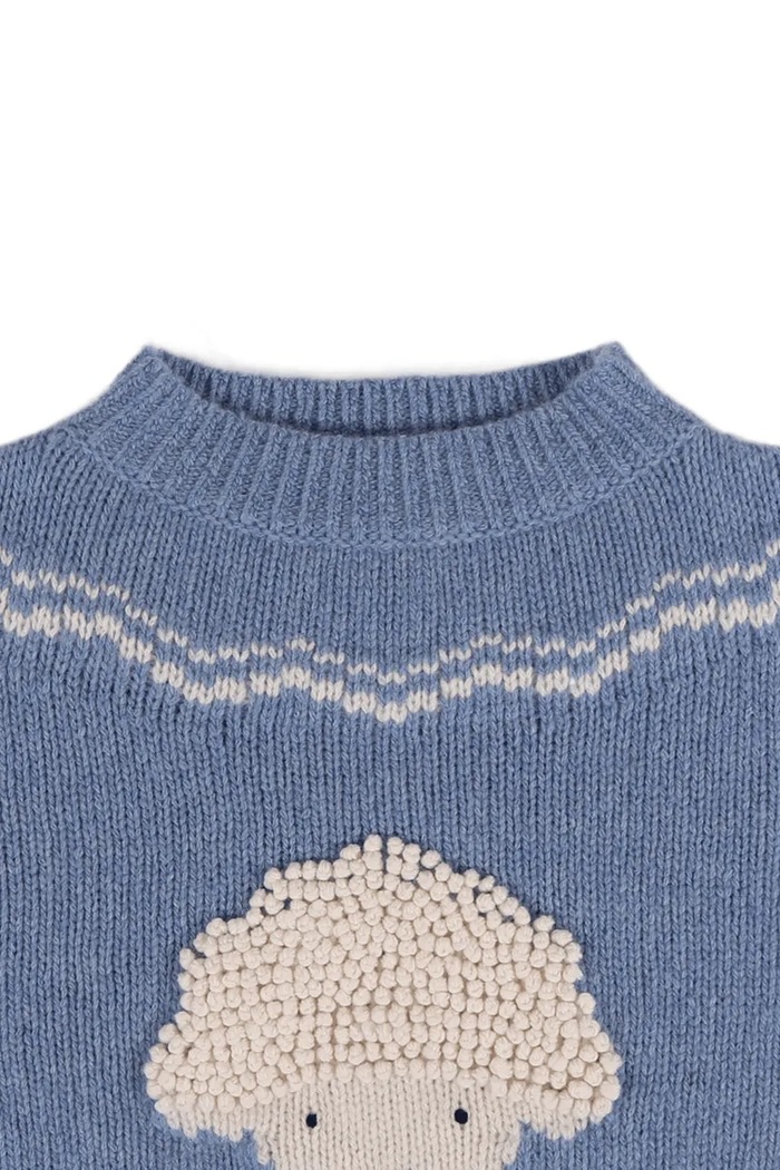 Пуловер за бебе от мериносова вълна Selwyn Merino Wool Sweater Lammy Donsje 4128601 син