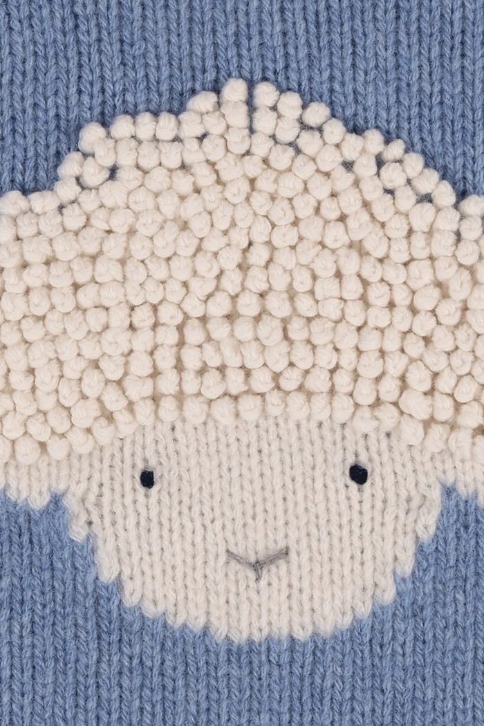 Donsje Sweter niemowlęcy z wełny merino Selwyn Merino Wool Sweater Lammy 4128601 niebieski AW26