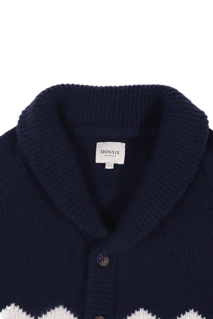 Donsje Kardigan dziecięcy z wełny merino Kwinten Merino Wool Cardigan Polar Bears 4121301 granatowy AW26