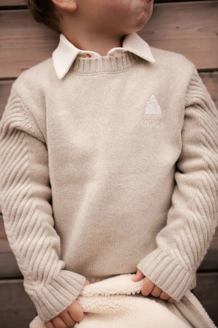 Donsje Sweter dziecięcy z wełny merino Geeratz Merino Wool Sweater Mountain beżowy 4106603