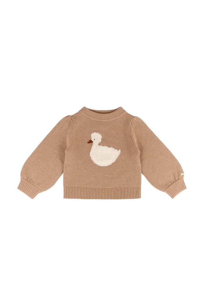 Donsje Пуловер за деца от мериносова вълна Denna Merino Wool Sweater Duck 4090703.68.92 кафяв AW26