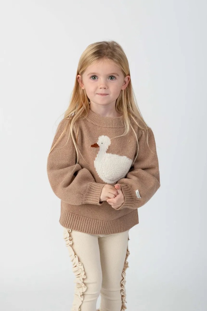 Donsje Пуловер за деца от мериносова вълна Denna Merino Wool Sweater Duck 4090703.68.92