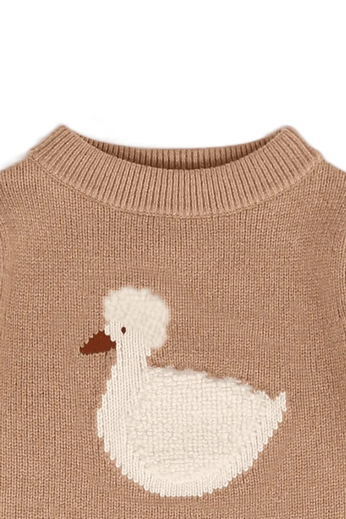 Пуловер за деца от мериносова вълна Denna Merino Wool Sweater Duck Donsje 4090703.68.92 кафяв