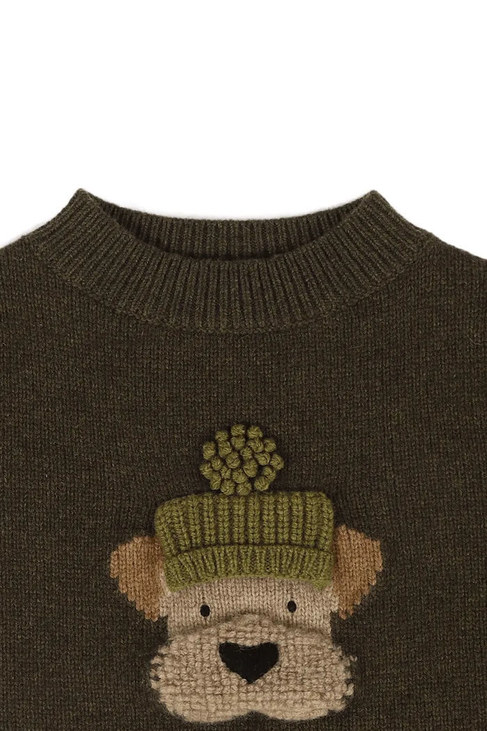 Pulover pentru copii din lână merino Denn Merino Wool Sweater Terrier Donsje 4083509.98.128 maro