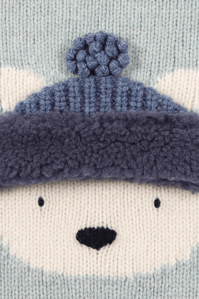 Donsje Sweter dziecięcy z wełny merino Denn Merino Wool Sweater Polar Bear niebieski 4083508.74.92