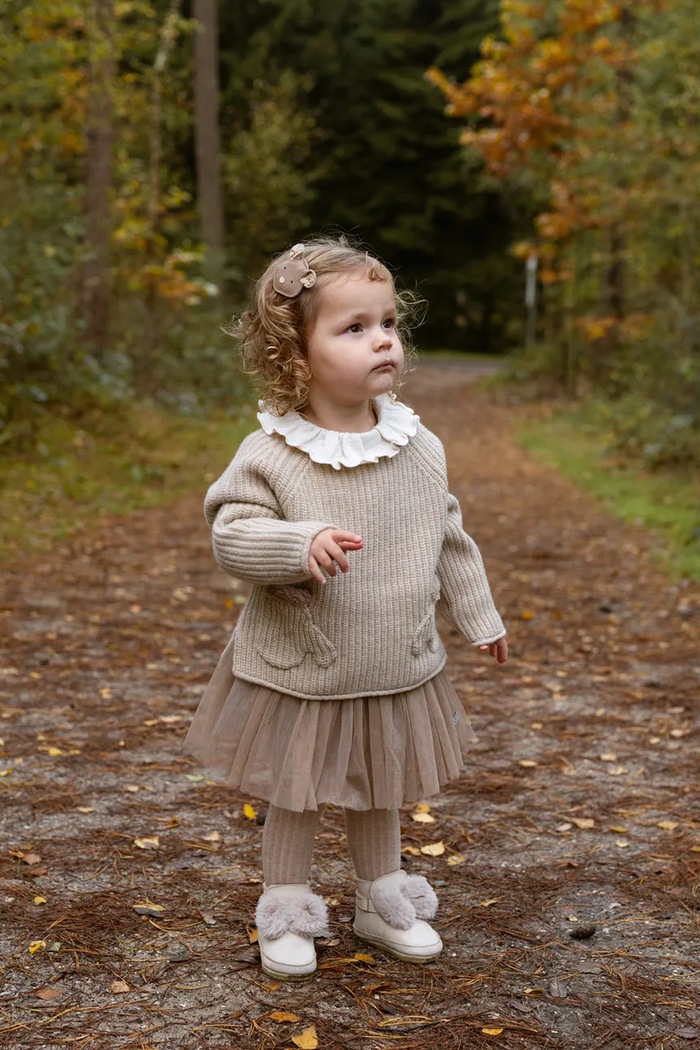 Donsje Sweter dziecięcy wełniany Pawien Merino Wool Sweater beżowy 3053700