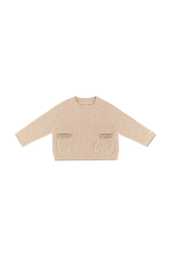 Donsje Sweter dziecięcy wełniany Pawien Merino Wool Sweater 3053700 beżowy AW26