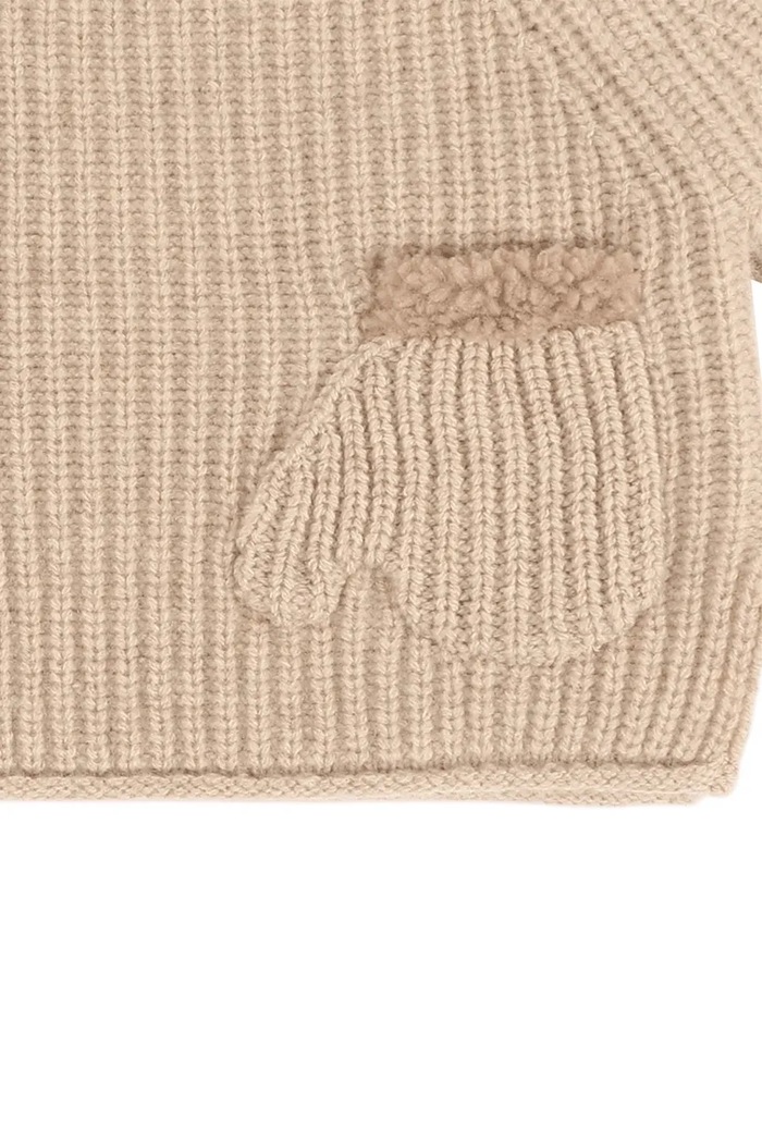 Пуловер за деца от вълна Pawien Merino Wool Sweater Donsje бежов 3053700