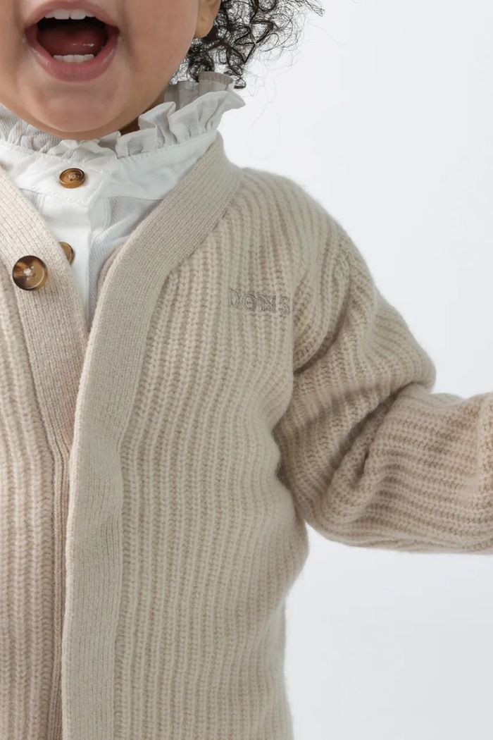 Kardigan dziecięcy z wełny merino Fennie Merino Wool Cardigan Donsje 3051100 beżowy