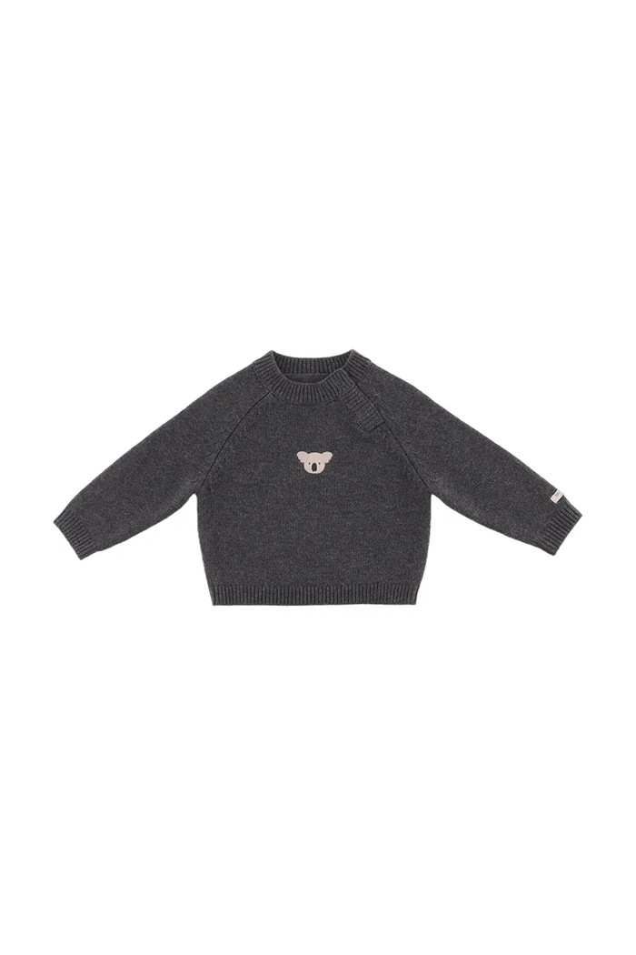 Donsje Sweter dziecięcy z wełny merino Sibbe Merino Wool Sweater Koala 3040204 szary AW26