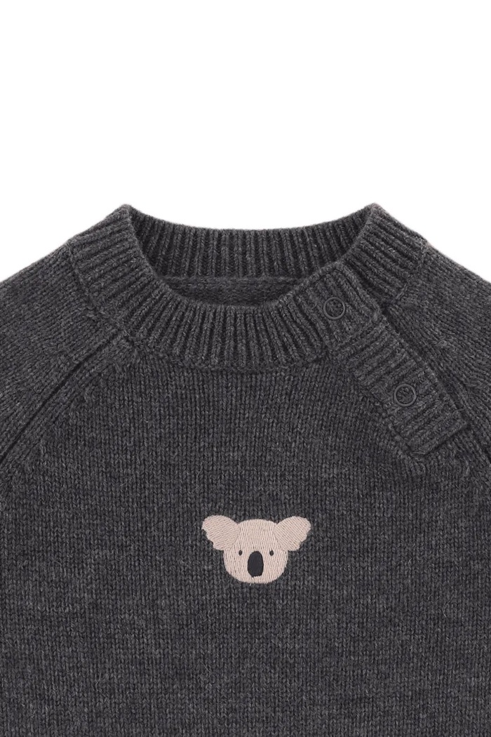 Sweter dziecięcy z wełny merino Sibbe Merino Wool Sweater Koala Donsje 3040204 szary