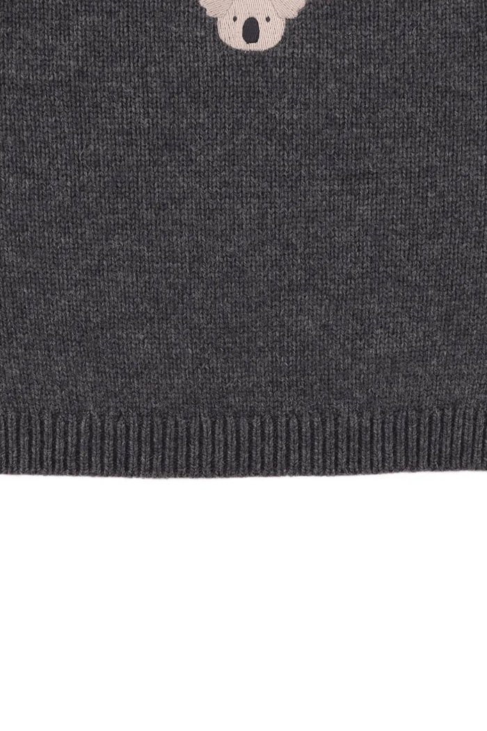 Sweter dziecięcy z wełny merino Sibbe Merino Wool Sweater Koala Donsje szary 3040204