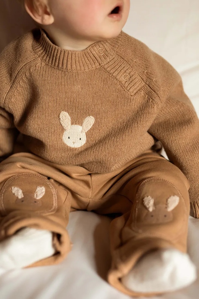 Donsje Sweter dziecięcy z wełny merino Sibbe Merino Wool Sweater Fluffy Bunny brązowy 3040203