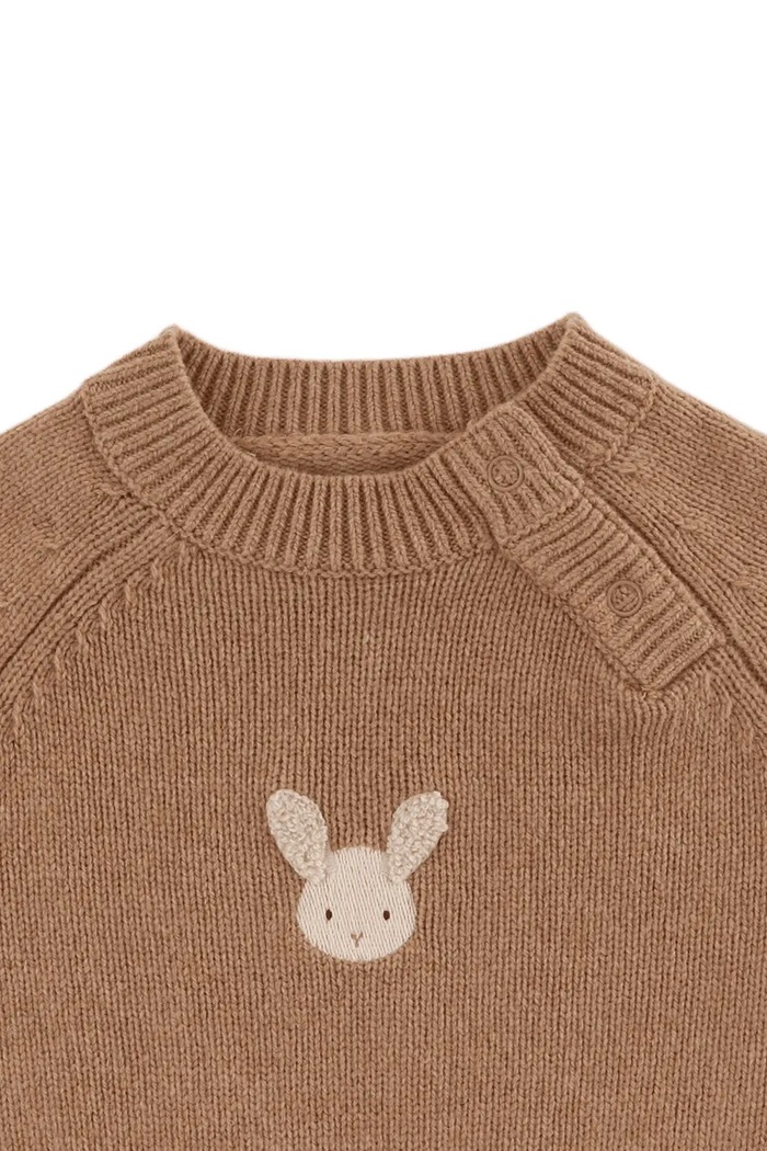 Sweter dziecięcy z wełny merino Sibbe Merino Wool Sweater Fluffy Bunny Donsje 3040203 brązowy