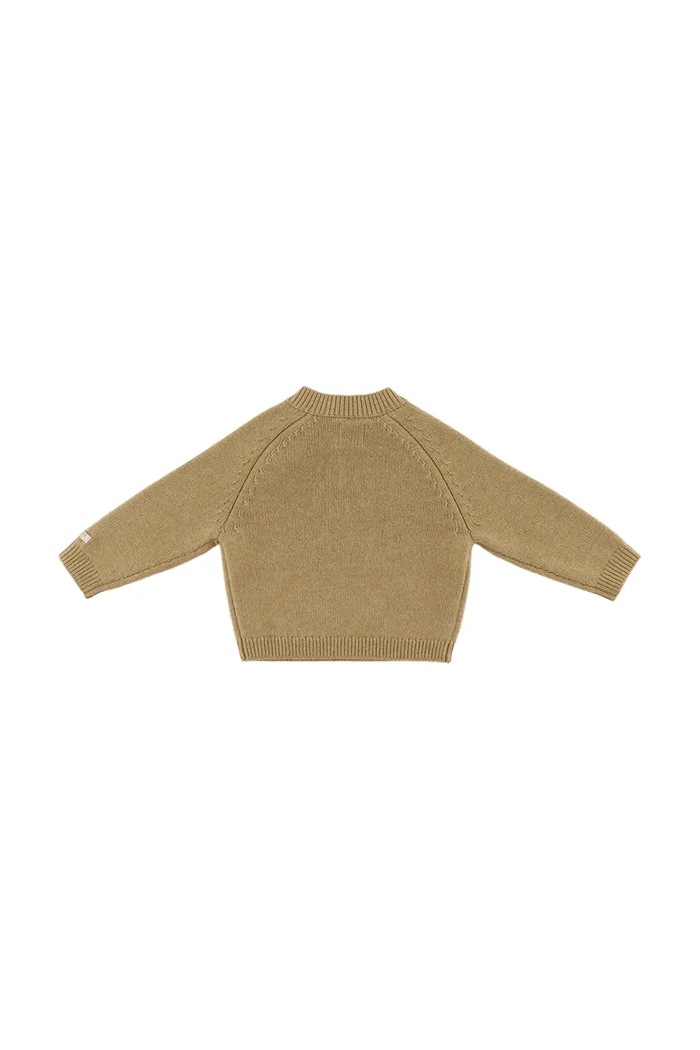 Chłopiec Donsje Sweter dziecięcy z wełny merino Sibbe Merino Wool Sweater Bear 3040201 zielony