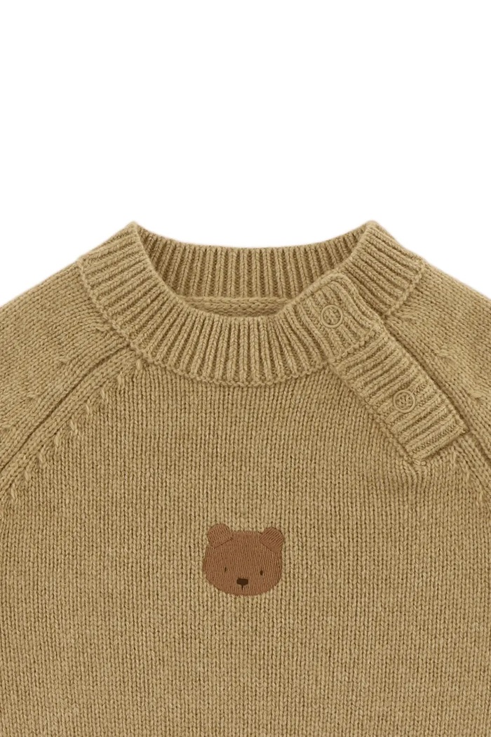 Sweter dziecięcy z wełny merino Sibbe Merino Wool Sweater Bear Donsje 3040201 zielony