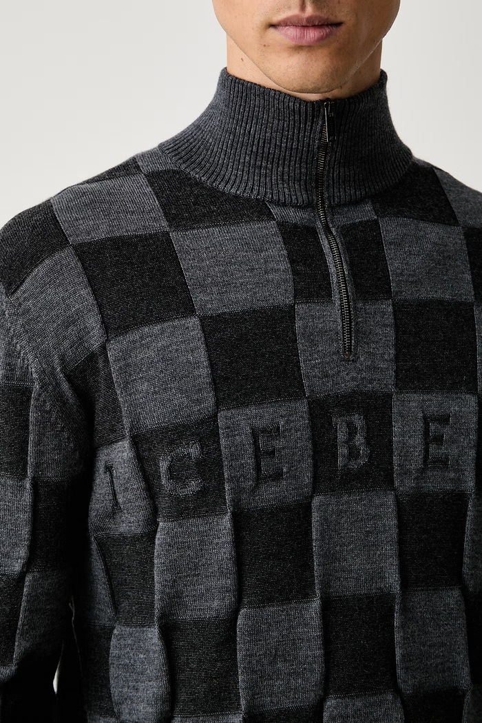 Iceberg sweter męski z wełną A004.9050 szary