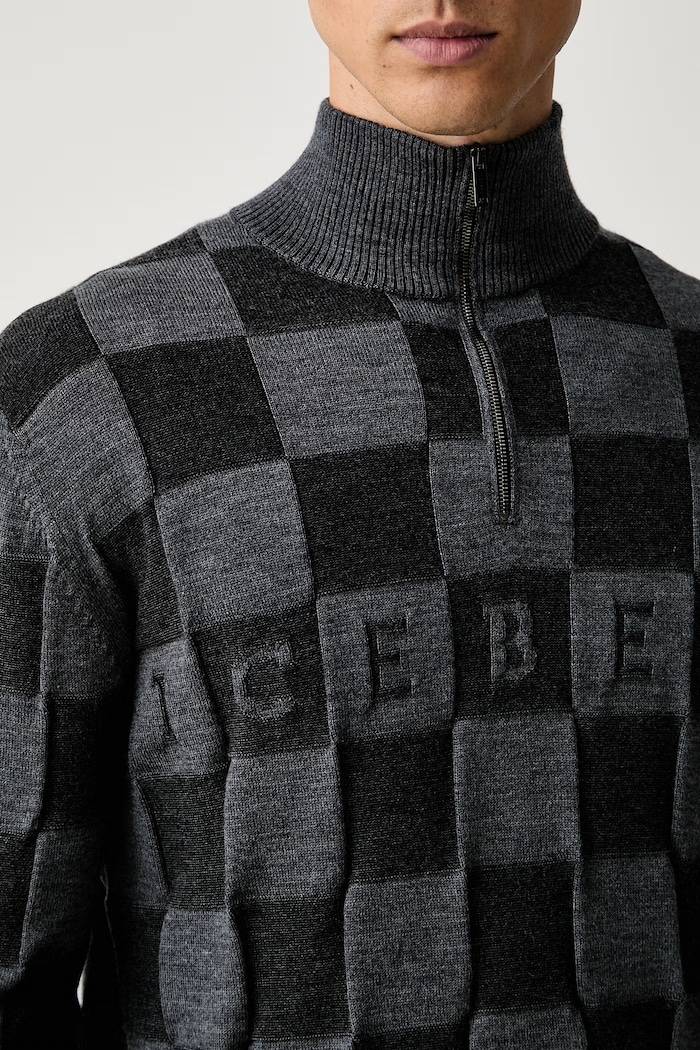 Iceberg sweter męski z wełną A004.9050 szary