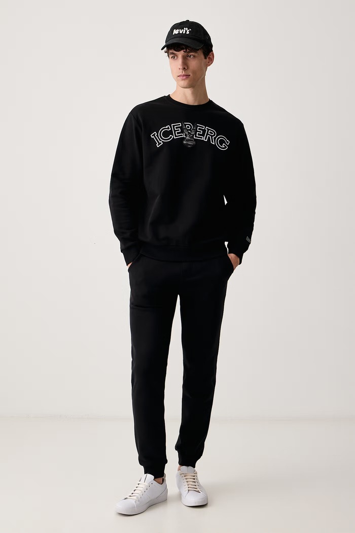 Iceberg Bluza męska bawełniana E012.630A czarny AW26