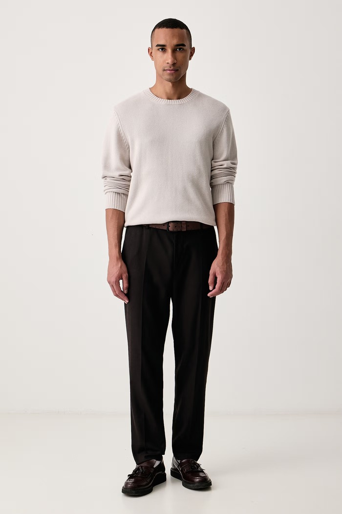 Officine Generale Pulover za muškarce od vune MYCREW W26MKNT305 bež AW26