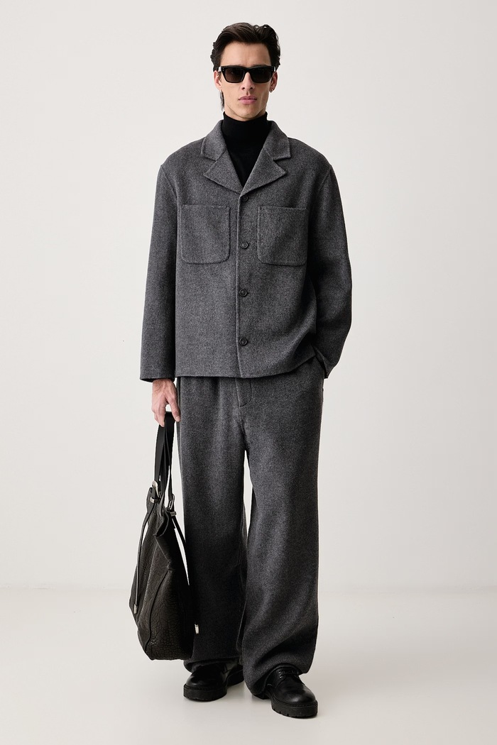 Officine Generale Jakna za muškarce od vune HAYRI W26MOVS074 siva AW26