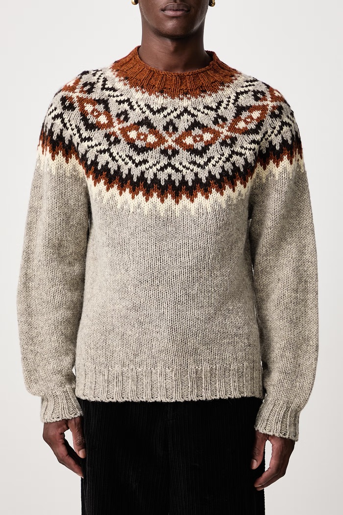 Sweter wełniany męski Barbour szary MKN1764GY52