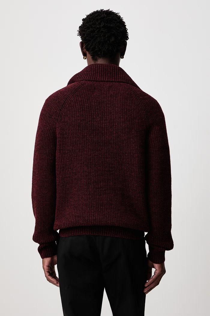 Odzież Barbour Sweter wełniany męski MKN1729BR53 bordowy
