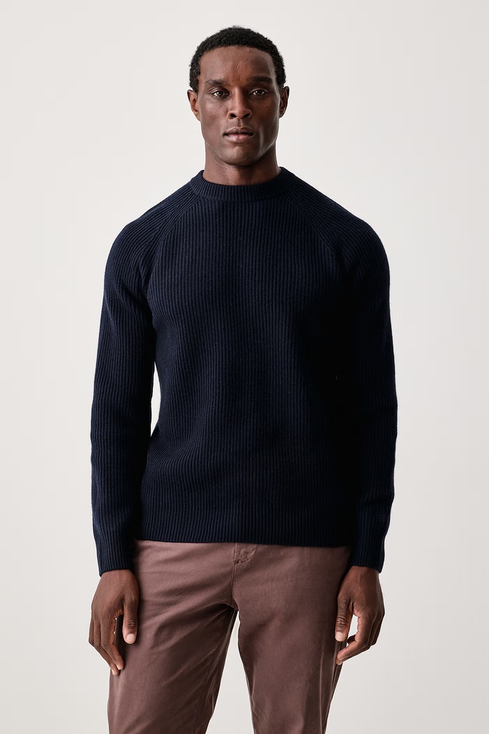 MC2 Saint Barth Sweter męski z wełny merino granatowy MARE003
