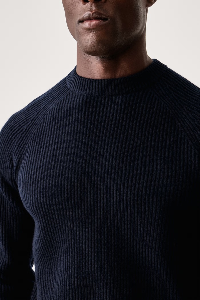 Sweter męski z wełny merino MC2 Saint Barth MARE003 granatowy