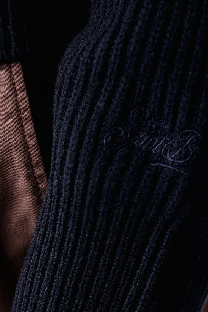 Sweter męski z wełny merino MC2 Saint Barth granatowy MARE003