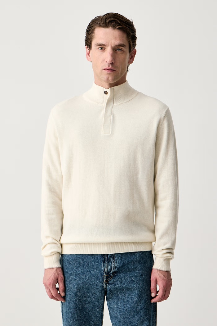MC2 Saint Barth Sweter męski wełniany beżowy MRLW001