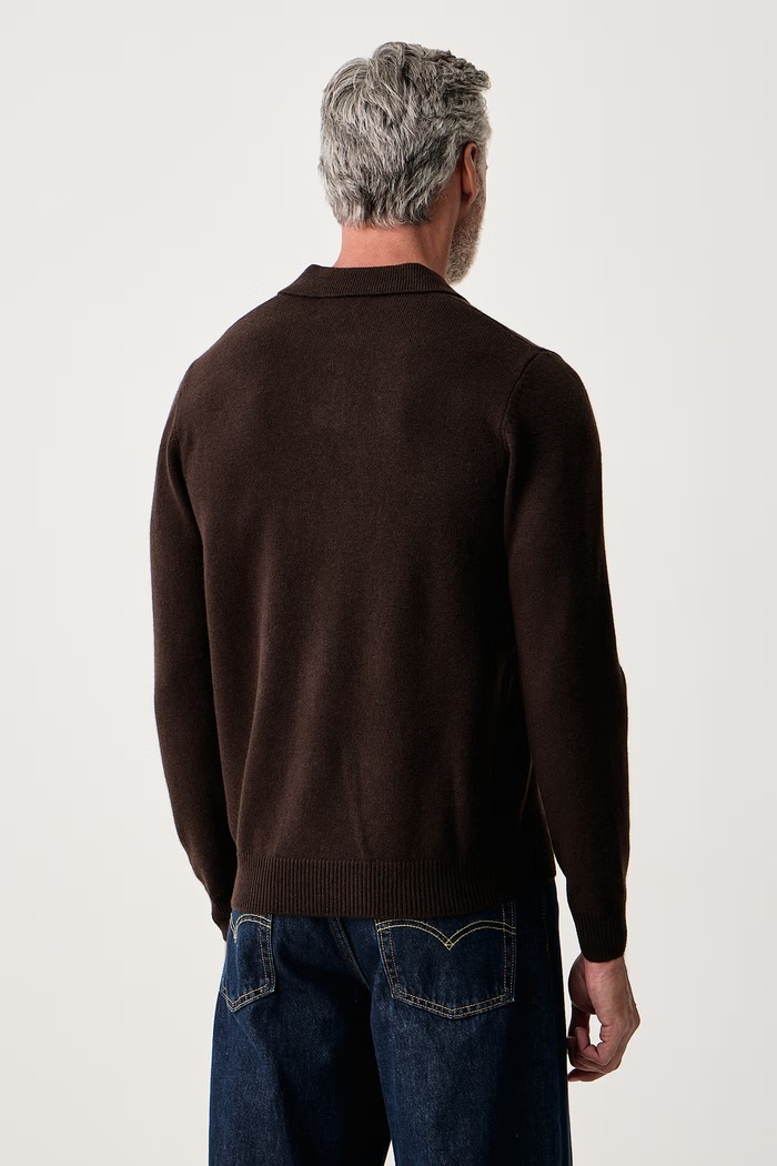 Odzież MC2 Saint Barth Sweter męski z wełny merino COV0009 brązowy