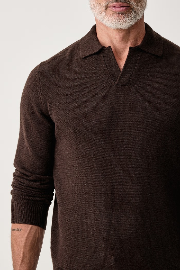 Sweter męski z wełny merino MC2 Saint Barth COV0009 brązowy