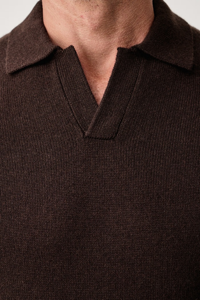 Sweter męski z wełny merino MC2 Saint Barth brązowy COV0009