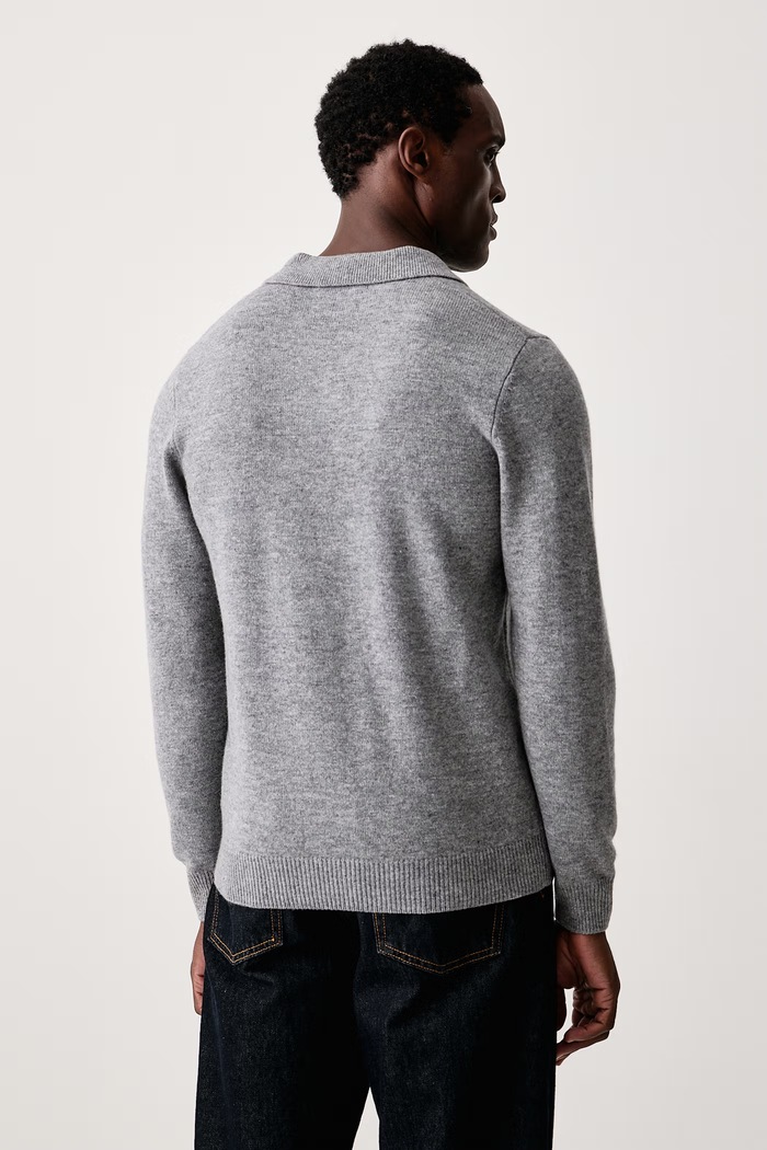 Odzież MC2 Saint Barth Sweter męski z wełny merino COV0009 szary