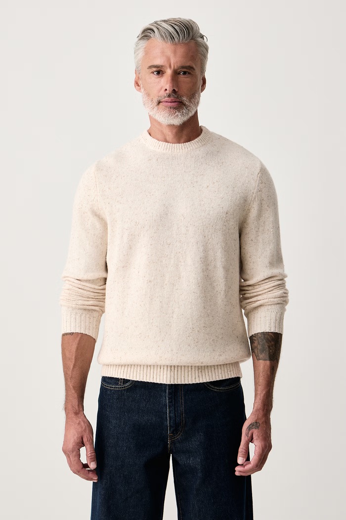 MC2 Saint Barth Sweter męski z wełną beżowy REGE018