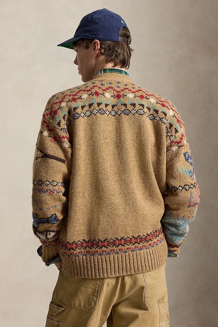 Polo Ralph Lauren Kardigan wełniany męski 710B23902001 beżowy AW26