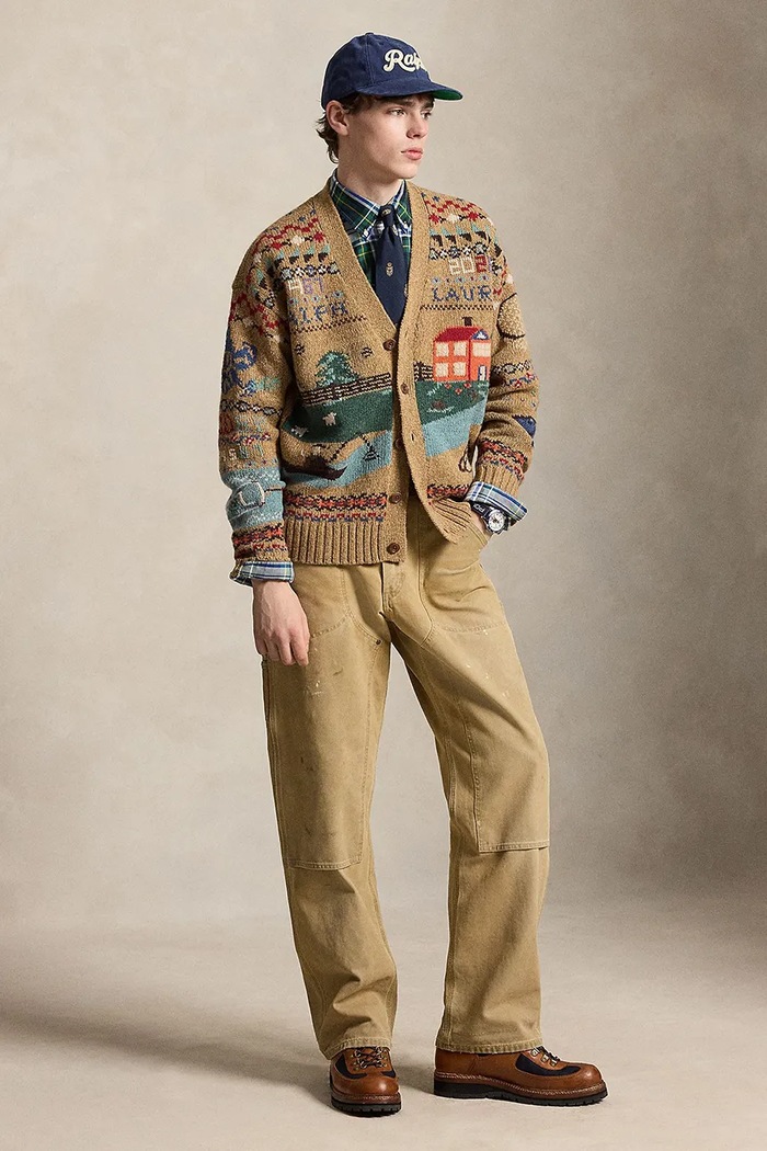 Odzież Polo Ralph Lauren Kardigan wełniany męski 710B23902001 beżowy